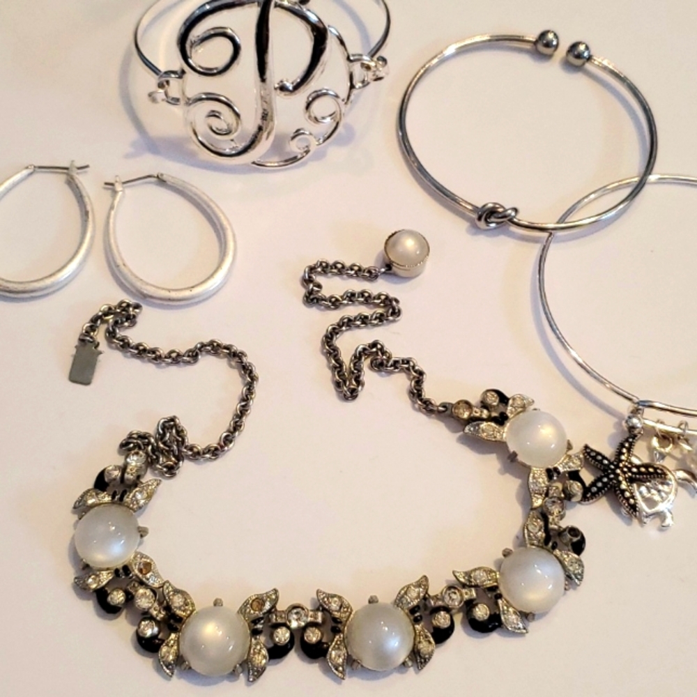 Elegant Silver Tone Jewelry Bundle